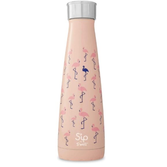 S'ip by S'well Stainless Steel Water Bottle - 15 Fl Oz - Pink Flamingo - Picture 1 of 9